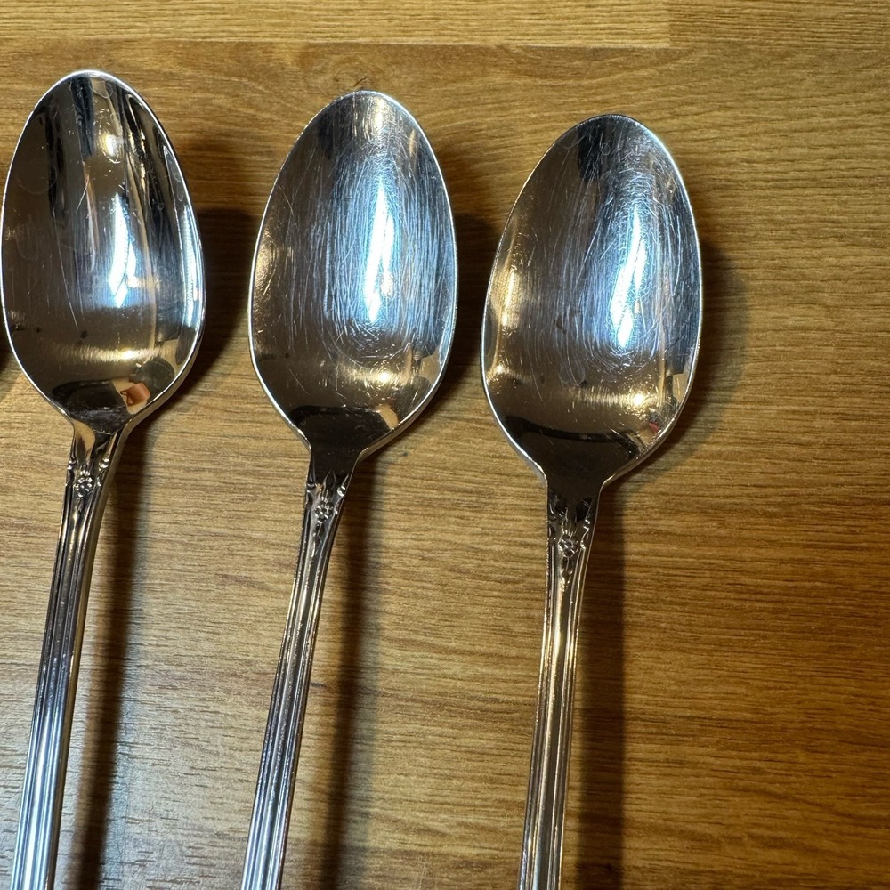 KENNETT SQUARE 5 Iced Tea Spoons Oneida Distinction Deluxe Stainless HH - Picture 3 of 12
